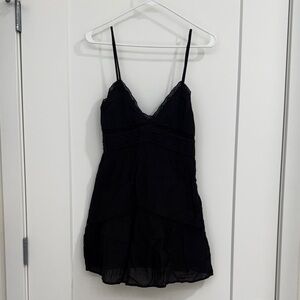 Zara Black Mini Dress with Spaghetti Straps